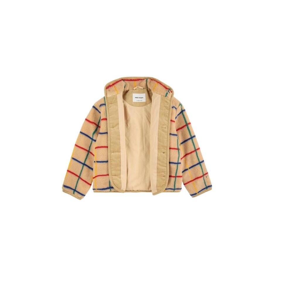 NEW BOBO CHOSES color stripes sheepskin jacket in beige - Picture 5 of 6